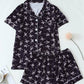 Butterfly Bow Heart Short Sleeve Pajama Set For Women