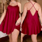 Plus Size Silk Nightgown Solid Camisole Sleepwear