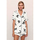 Butterfly Bow Heart Short Sleeve Pajama Set For Women