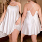 Plus Size Silk Nightgown Solid Camisole Sleepwear