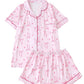 Butterfly Bow Heart Short Sleeve Pajama Set For Women