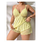 Sexy Lace Trim Bra And Panty Sleepwear Set Plus Size